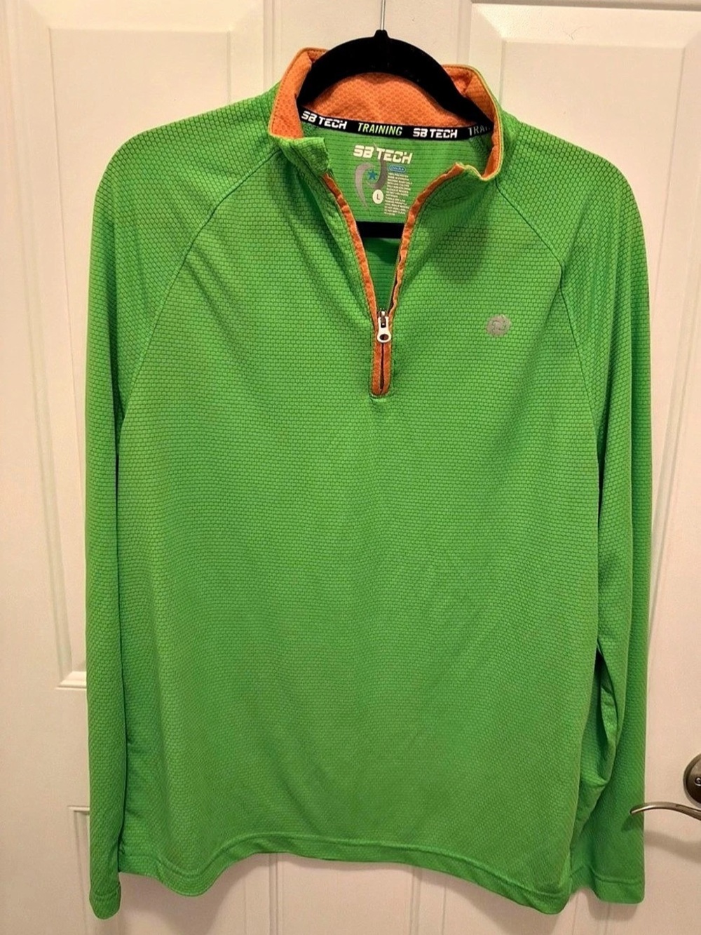 SB Tech Cool Play Training Quarter Zip Pullover Green Quarter-Zip Athletic